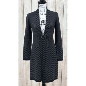 Soft Surroundings Women's Small West Saxon Gray Herringbone Duster Cardigan